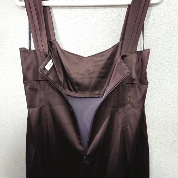 Calvin Klein Women’s Dress 12 Minimalist Renaissance Mob Wife Chocolate Brown - Picture 6 of 8
